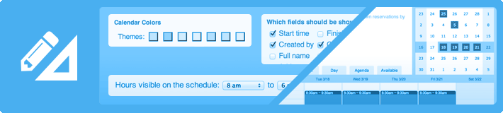 booking scheduler layout options