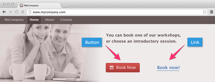 Button or link integration